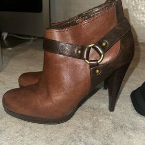 Cole Haan Leather Harness High Heel Ankle Boots- 10